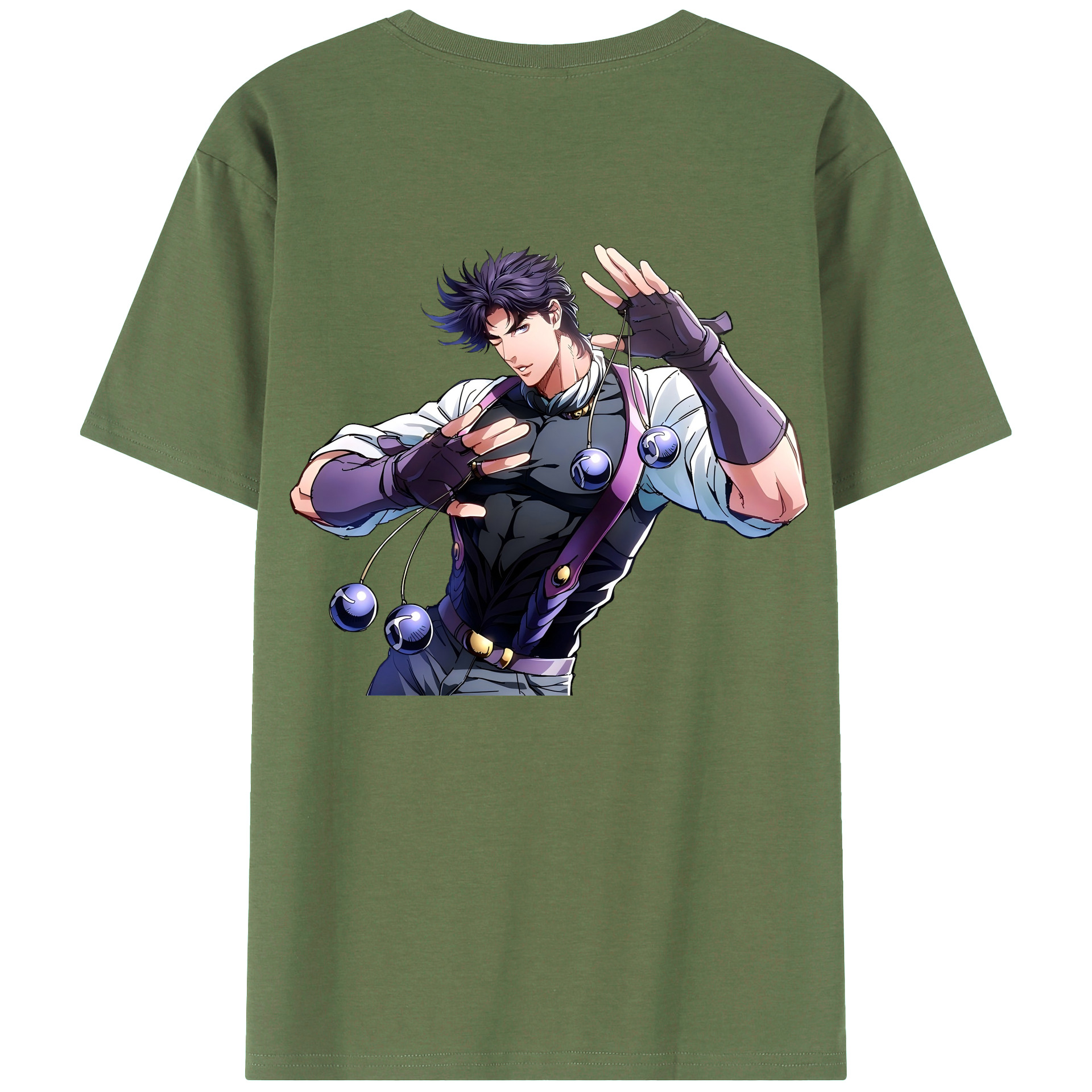 （画像用） ジョジョの奇妙な冒険 JoJo's Bizarre Adventure 綿100％ メンズ半袖Tシャツ（バックプリント） 通気性